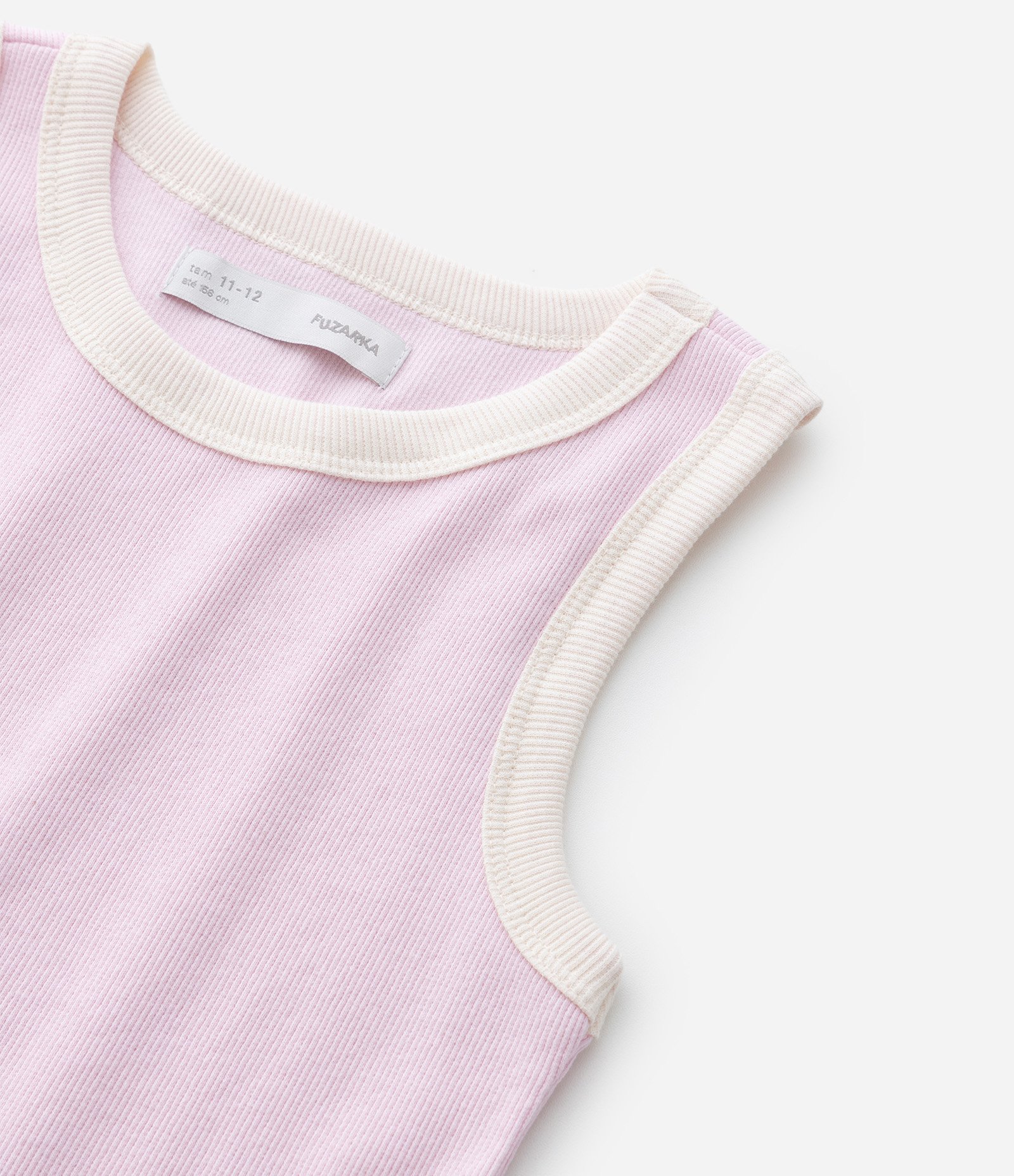 Regata Cropped  Infantil com Viés Contrastante - Tam 5 a 14 anos Rosa 4