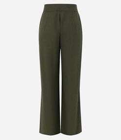 Calça Wide Leg em Linho com Bolsos