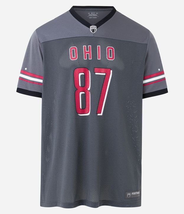 Camiseta Esportiva Dry Fit de Futebol Americano Ohio 87 Cinza 6