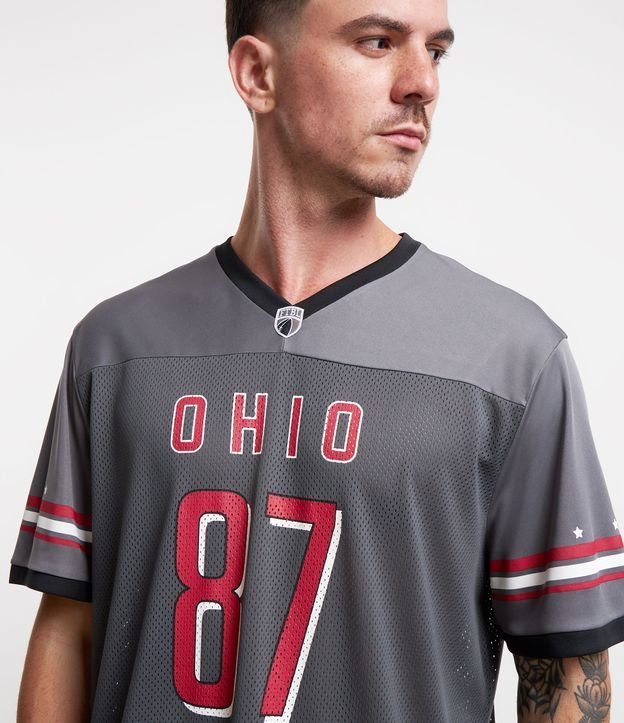 Camiseta Esportiva Dry Fit de Futebol Americano Ohio 87 Cinza 4