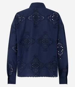 Camisa em Laise com Arabescos Texturizados