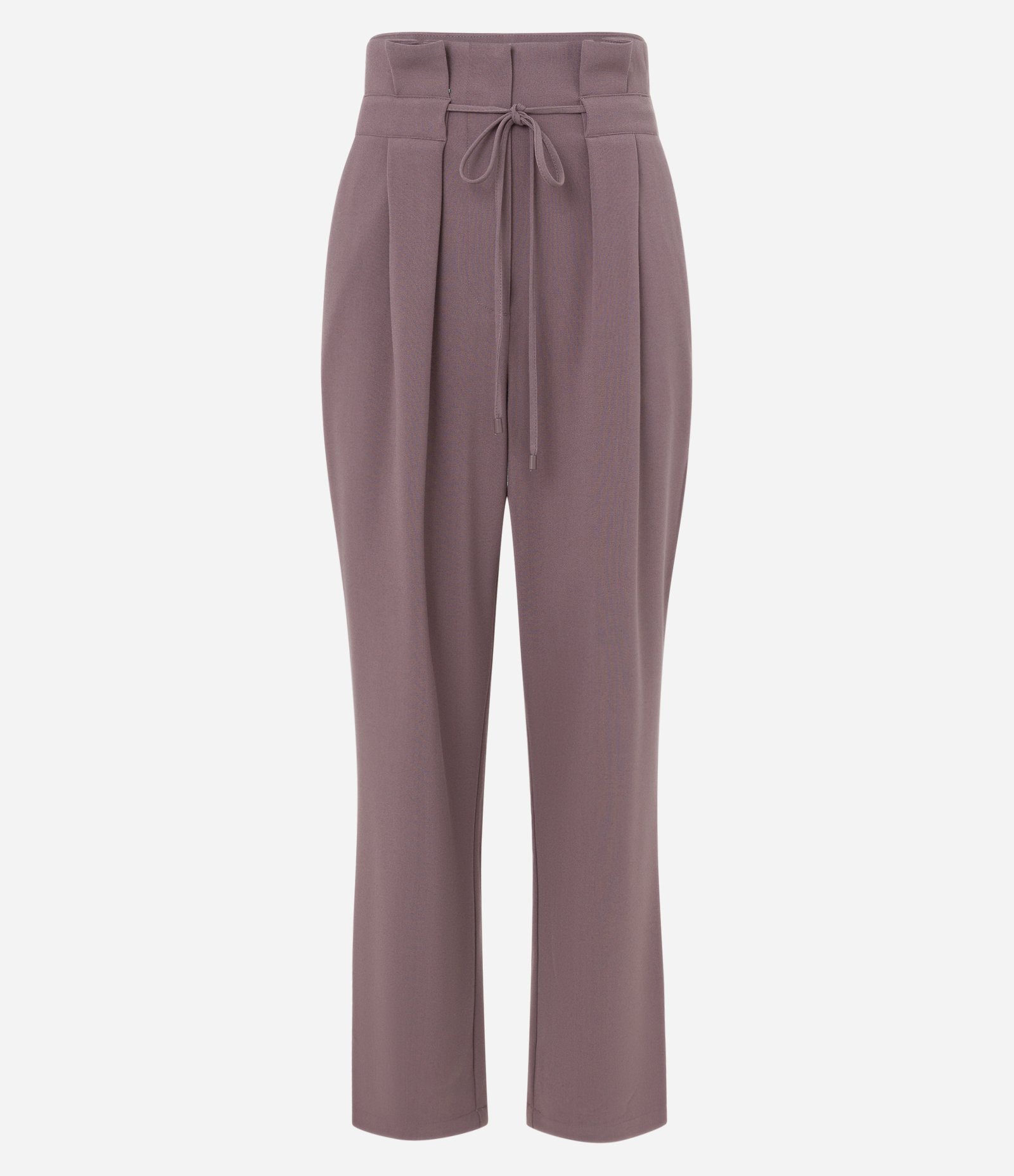 Calça Clochard em Viscose com Detalhe e Amarração no Cós Marrom 5