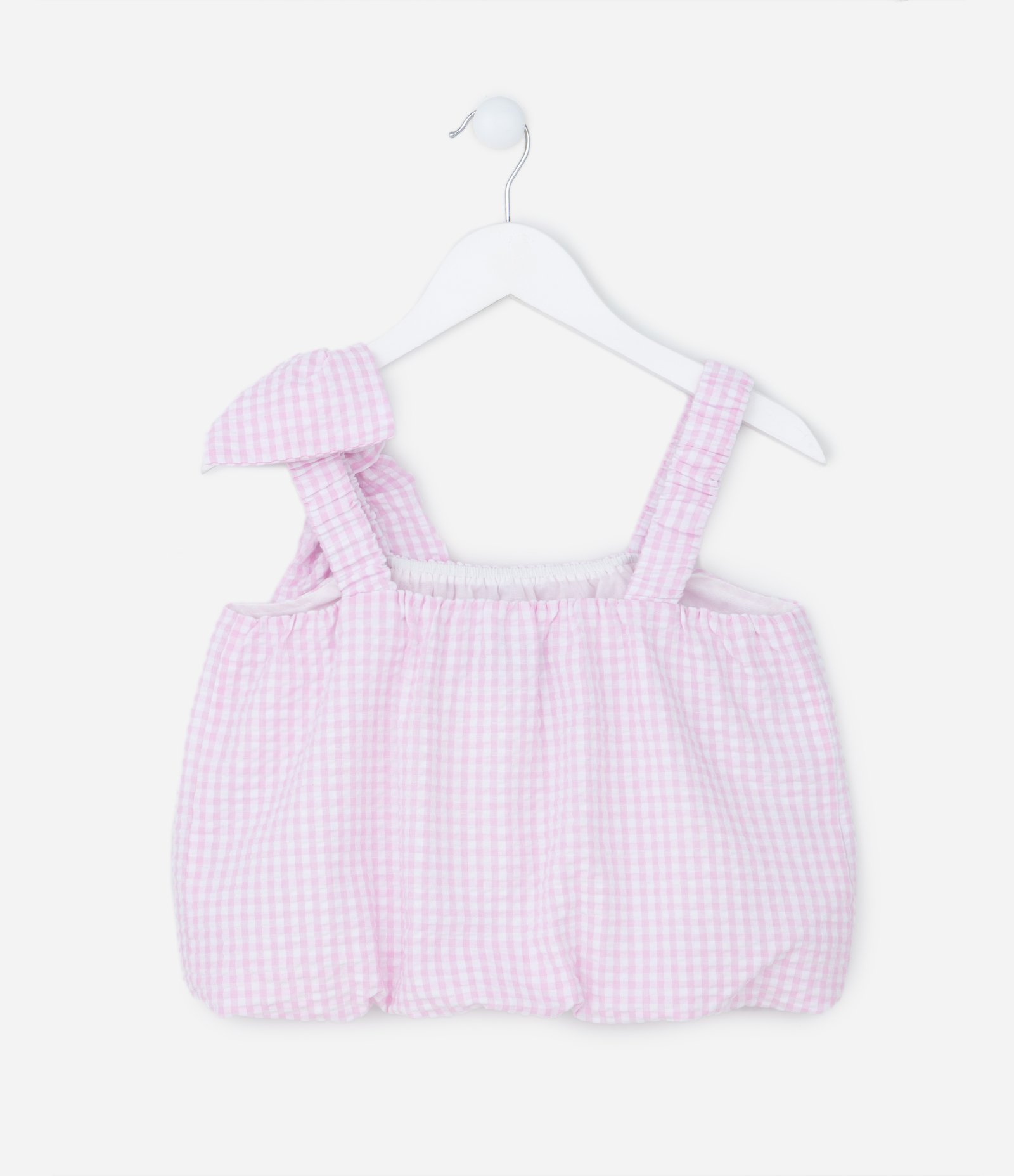 Blusa Balonê Infantil com Laço na Alça - Tam 5 a 14 Anos Rosa 2