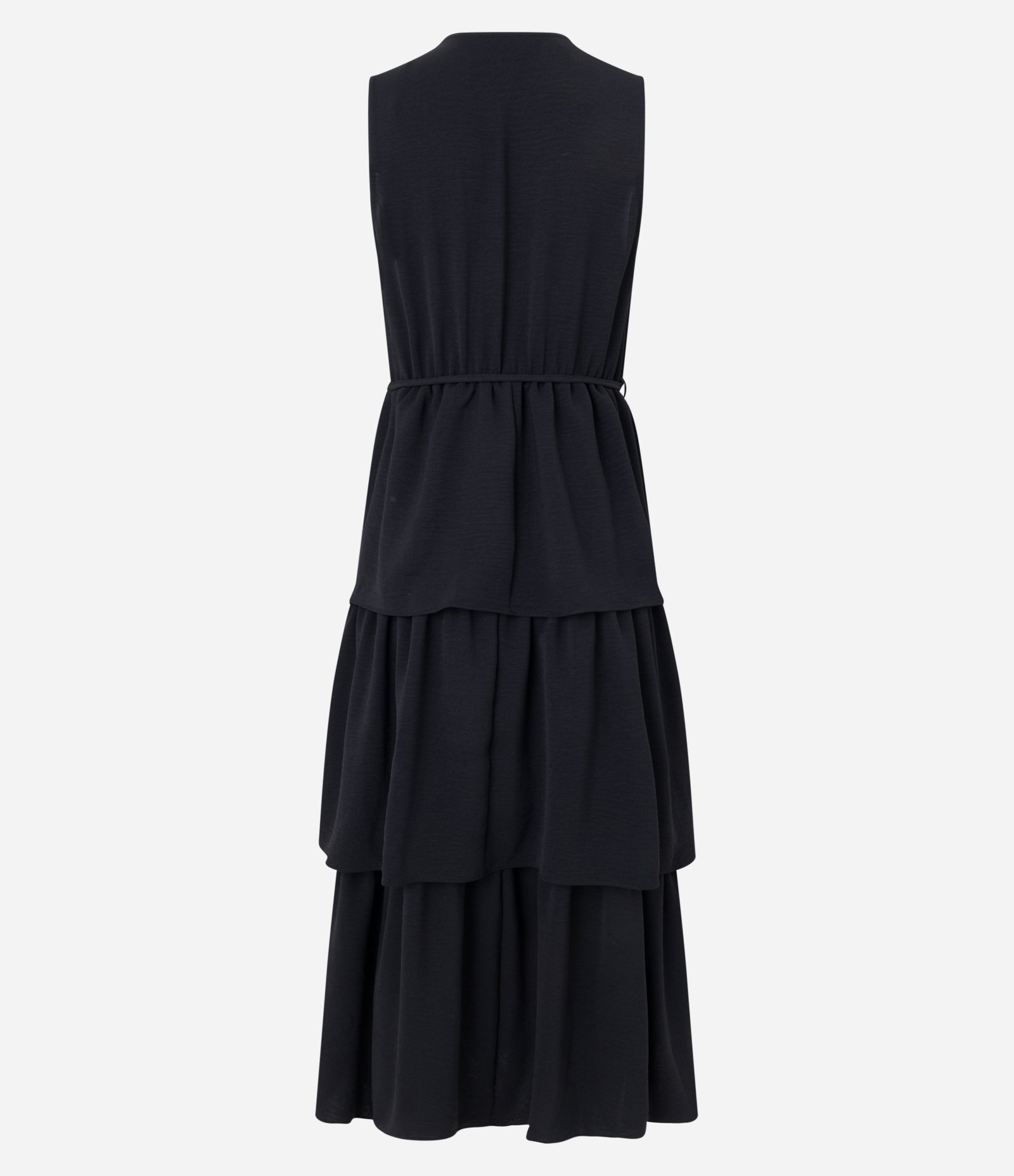 Vestido Midi com Transpasse no Decote e Babados na Saia Preto 6