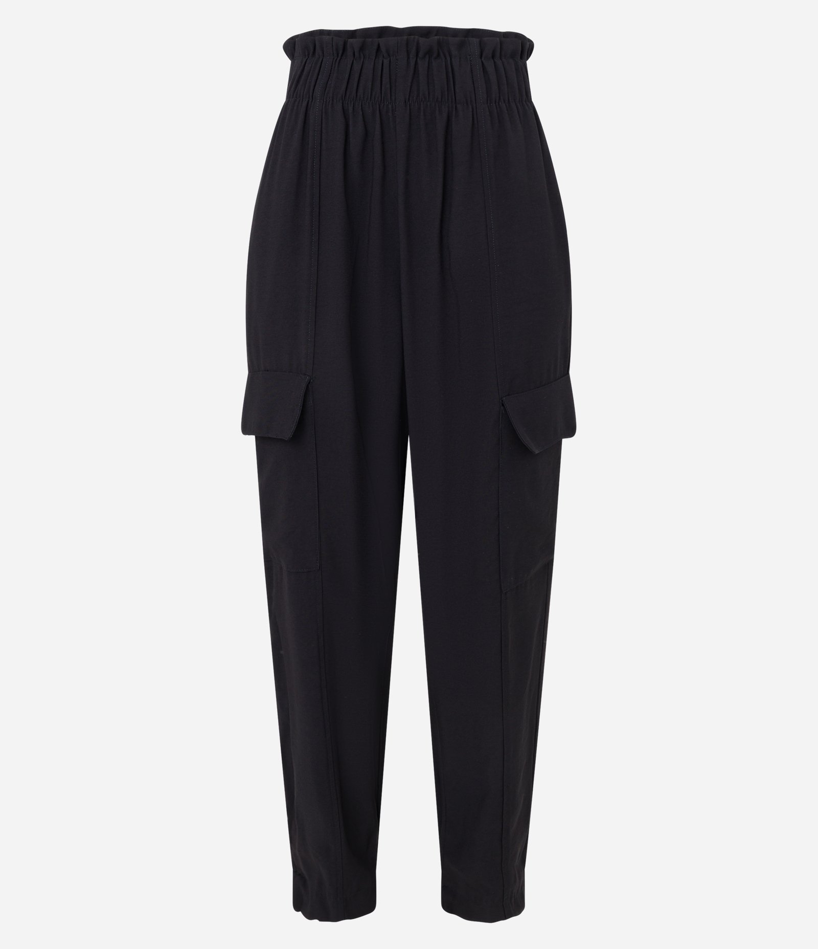Calça Jogger em Viscose com Bolsos Cargo Preto 5