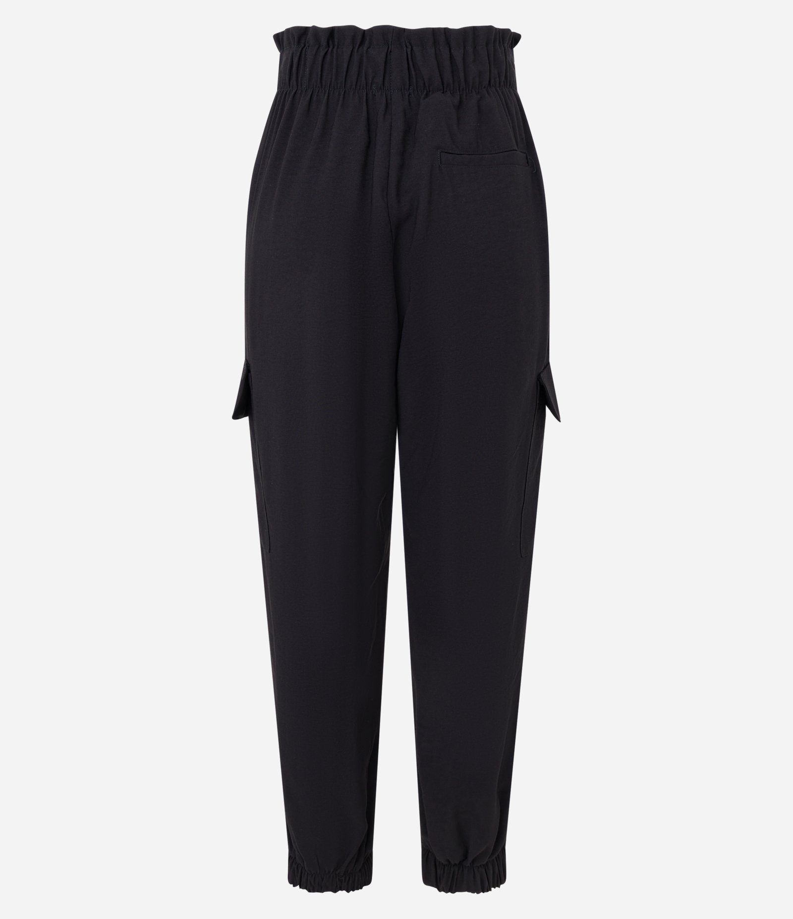 Calça Jogger em Viscose com Bolsos Cargo Preto 6