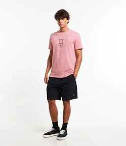 Bermuda com Cós Fixo e Cordão Contrastante