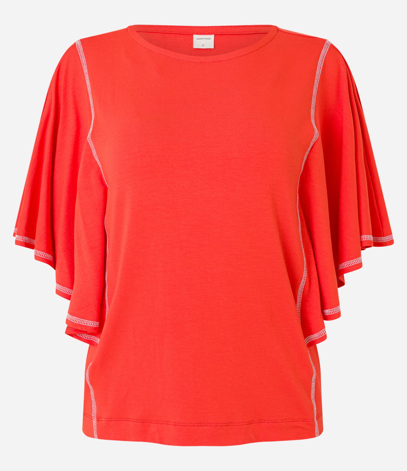 Blusa em Viscose com Manga Ampla e Detalhe Pespontado Laranja 5
