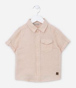 Camisa Infantil em Linho com Bolsinho - Tam 1 a 4 anos