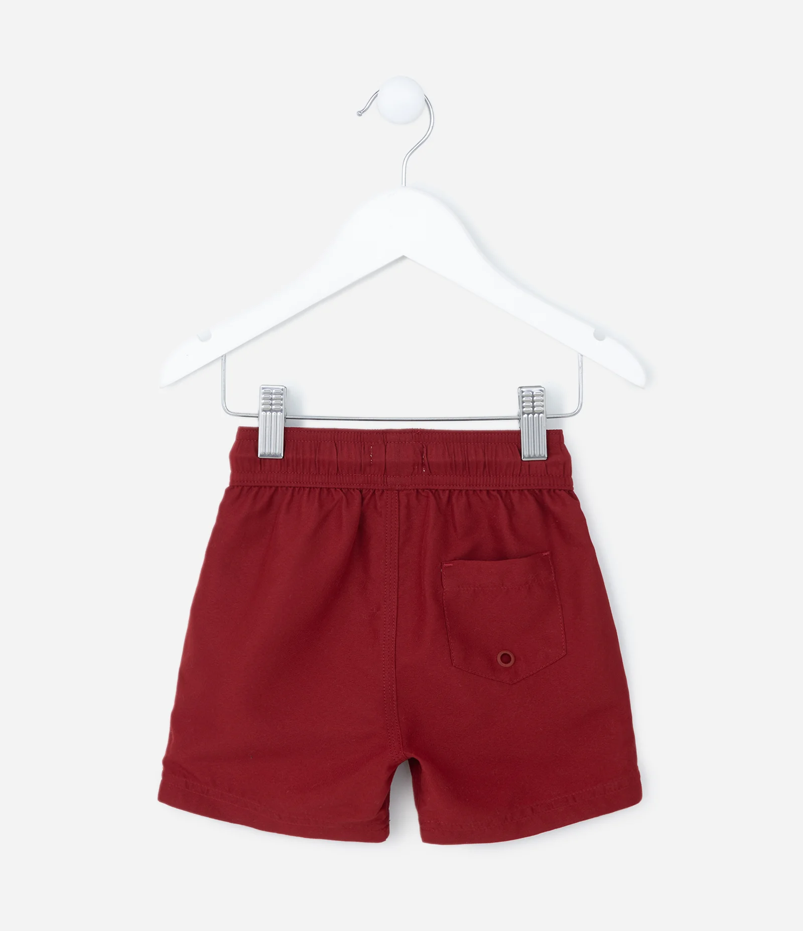 Bermuda de Banho Infantil com Etiqueta Emborrachada - Tam 1 a 5 anos Vermelho 2