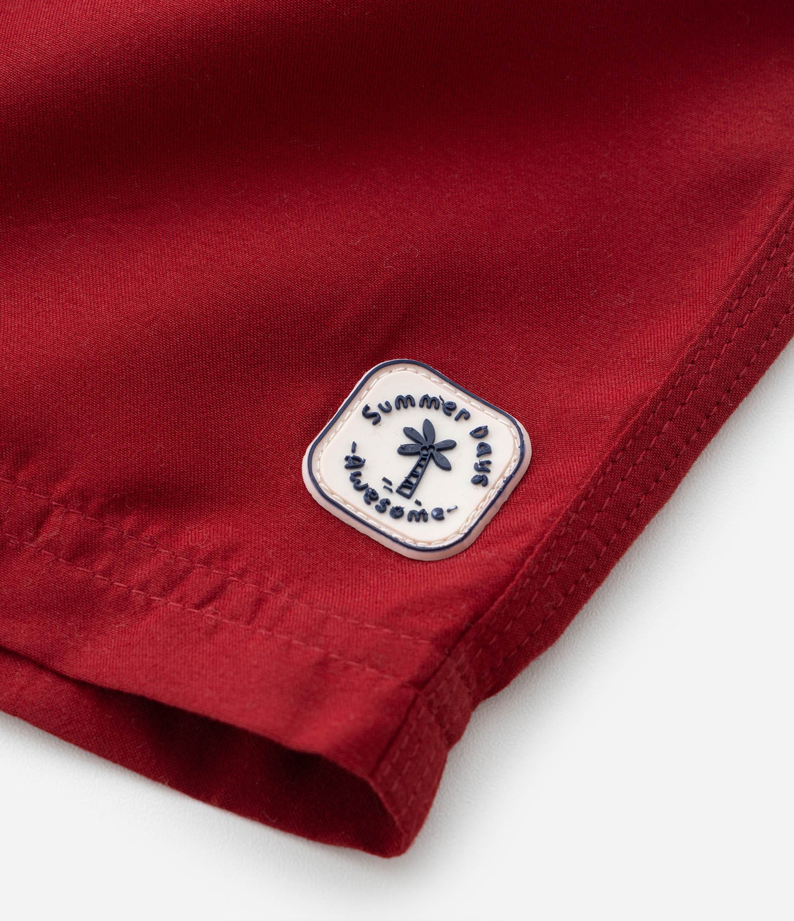 Bermuda de Banho Infantil com Etiqueta Emborrachada - Tam 1 a 5 anos Vermelho 3