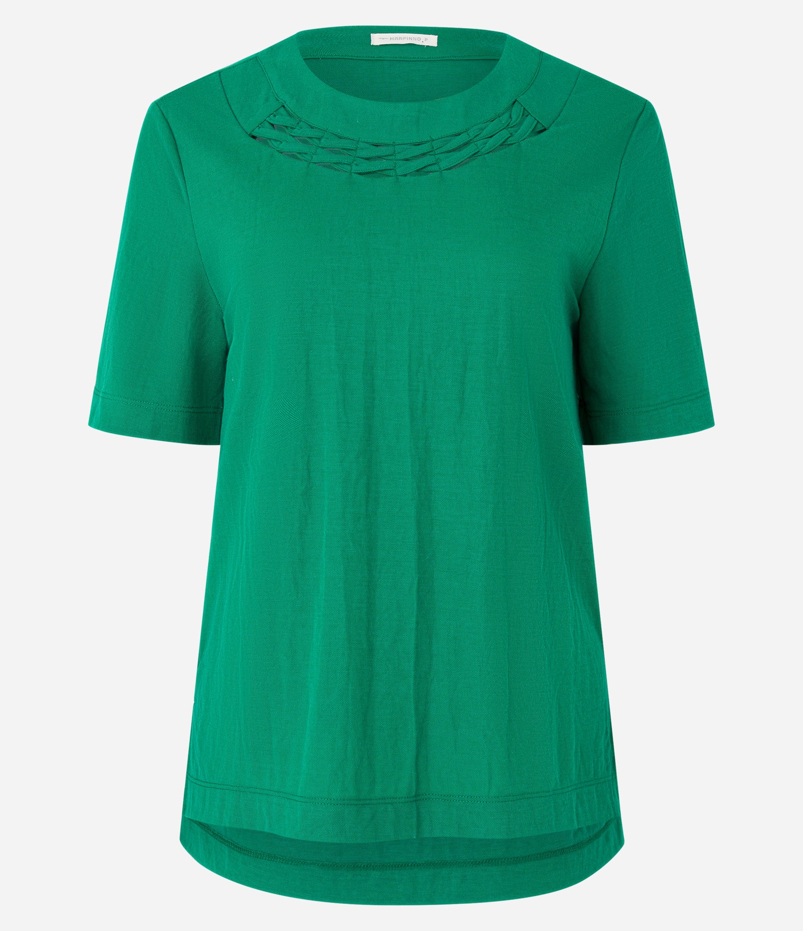 Blusa em Viscose com Detalhe Trançado na Gola Verde 5