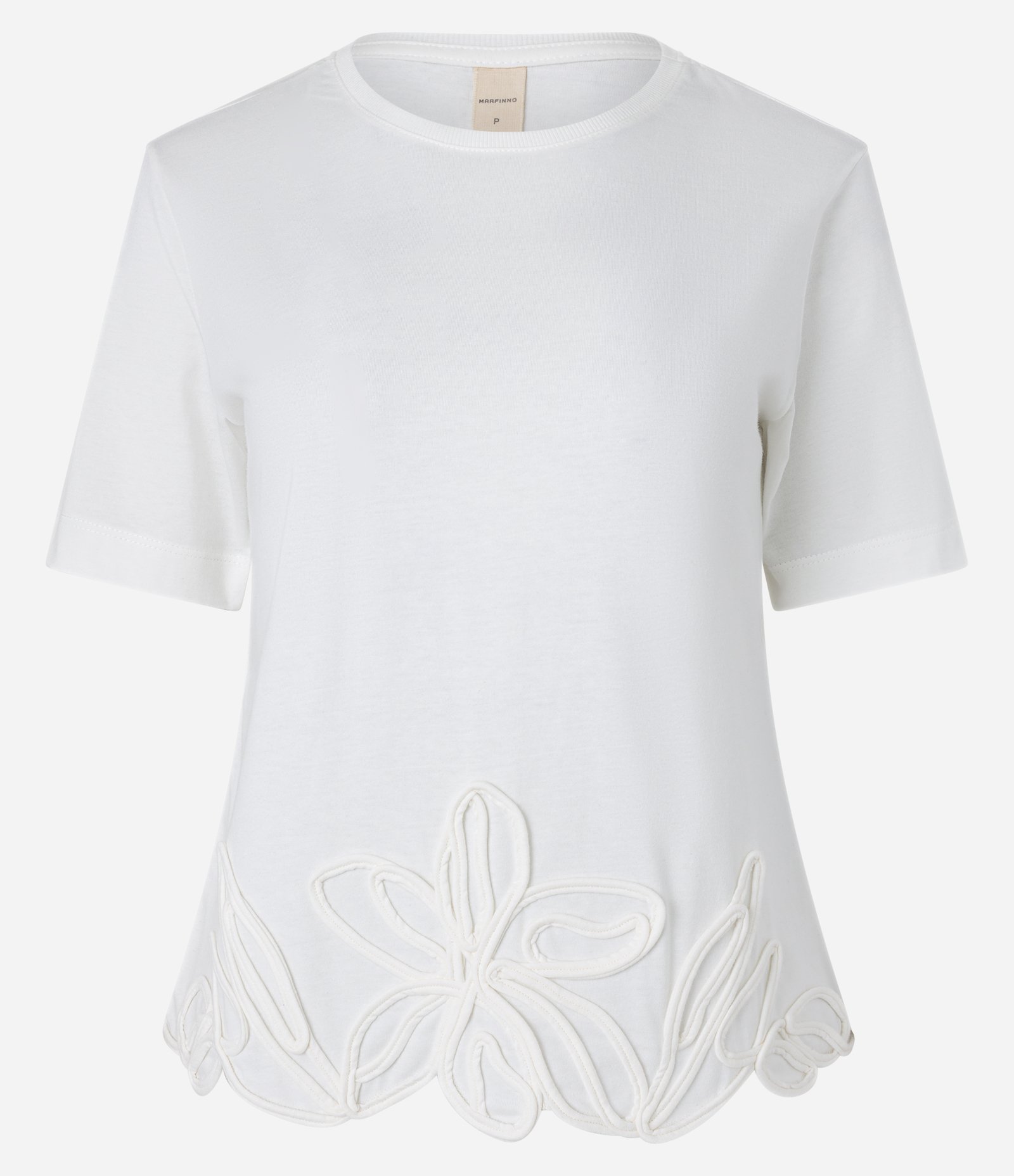 Blusa em Algodão com Aplicação Floral na Barra Branco Neve 6