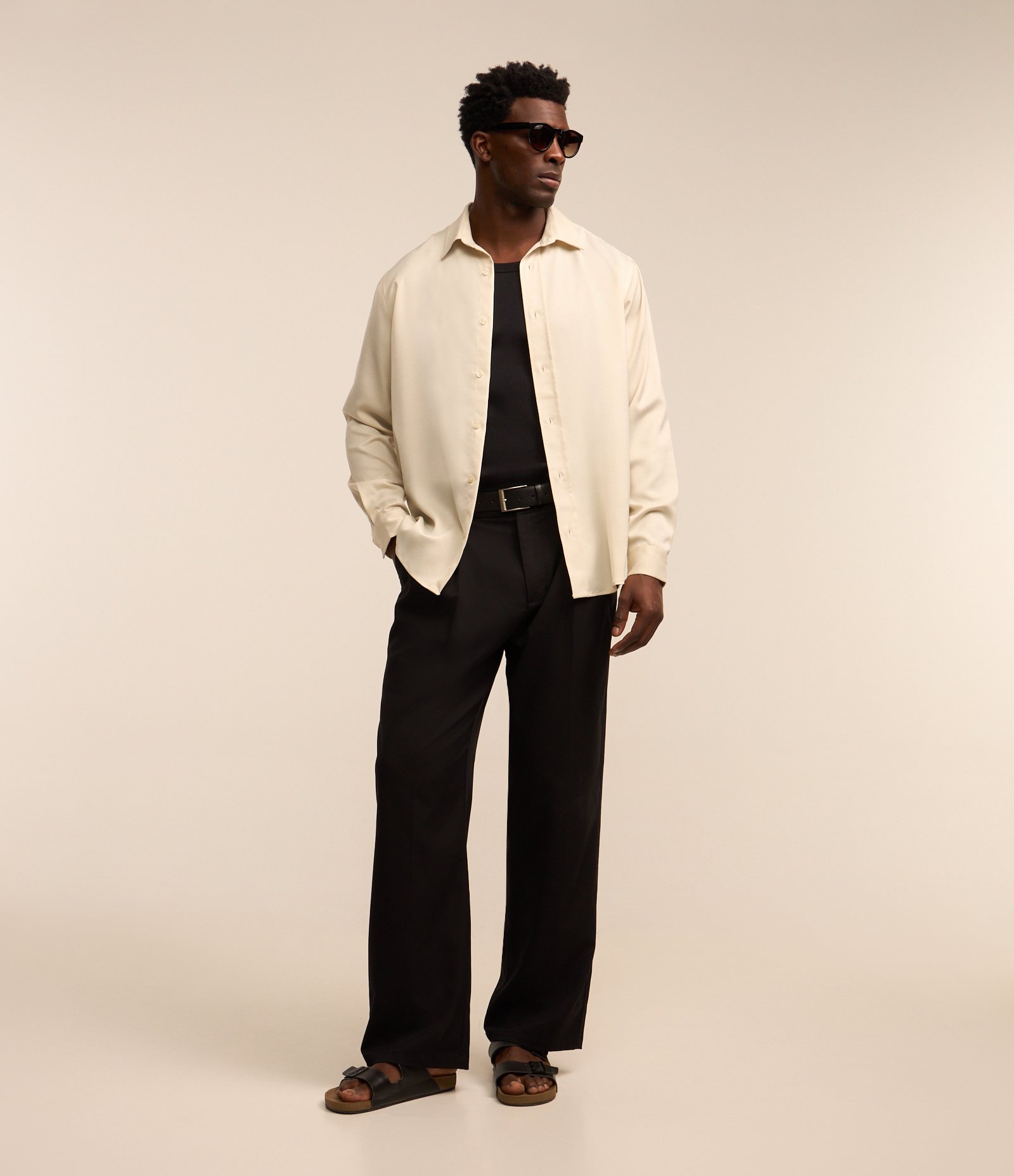 Camisa em Crepe com Textura Acetinada Off White 2