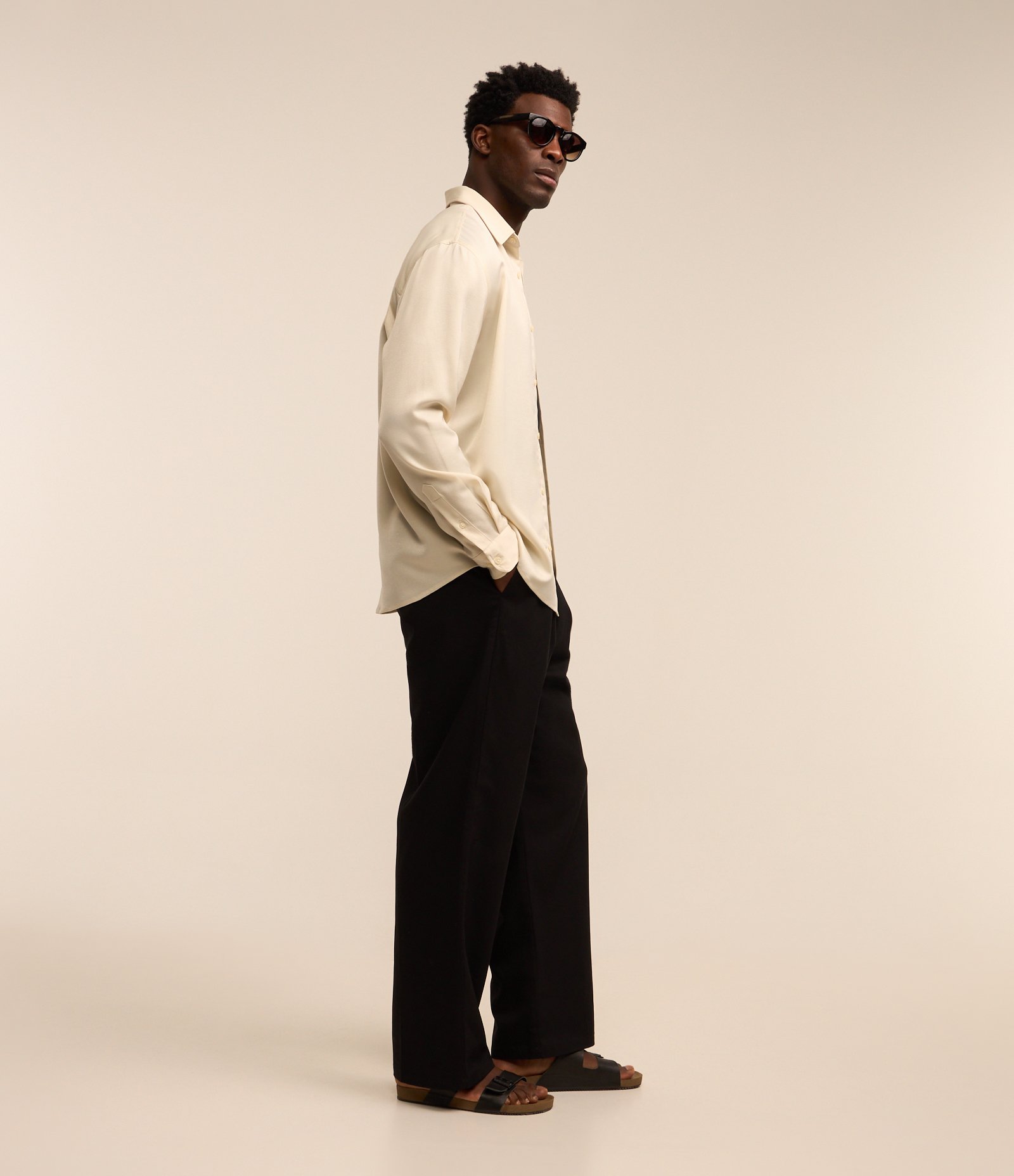 Camisa em Crepe com Textura Acetinada Off White 4