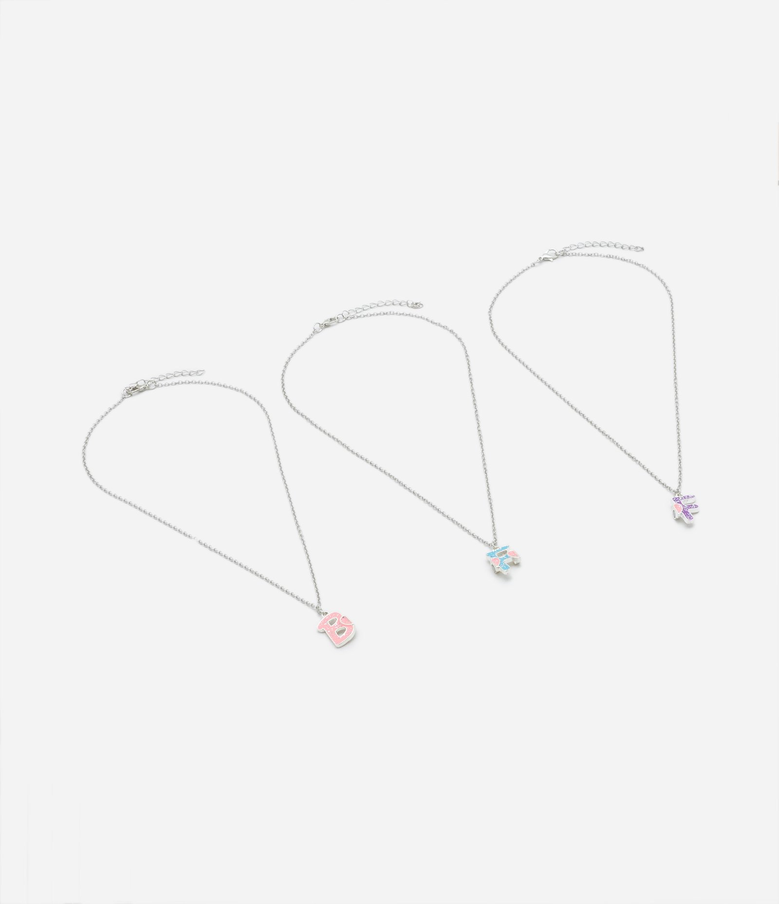 Kit 03 Colares Infantis com Pingente de Bff Prata 2