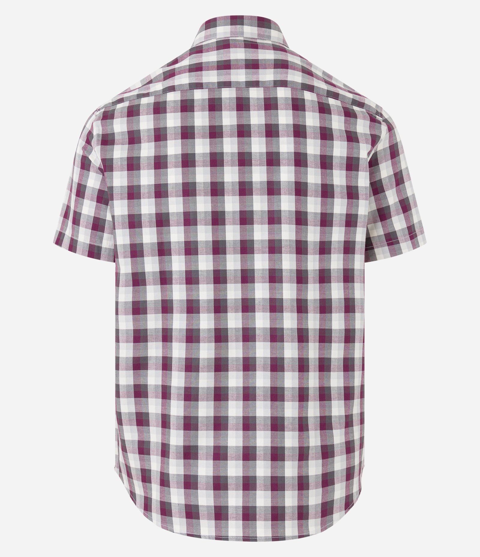 Camisa em Tricoline Mercerizado com Estampa Xadrez Vermelho/ Cinza 6
