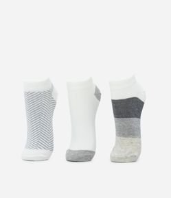 Kit 03 Meias Cano Baixo Sem Costura