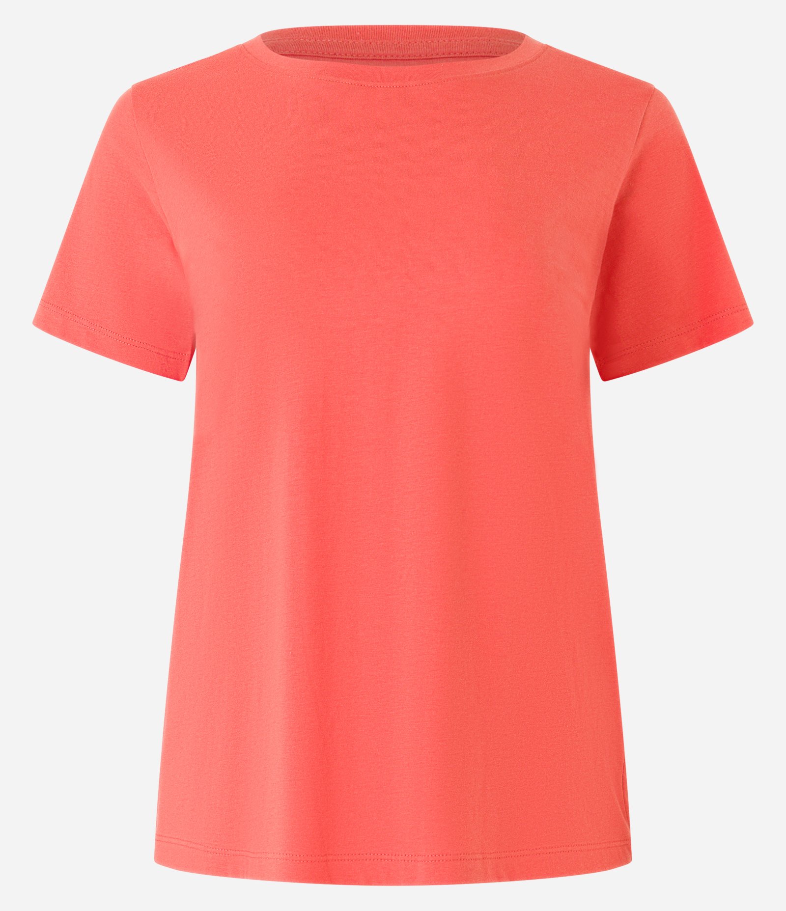 Camiseta Básica em Algodão com Manga Curta Laranja Coral 5