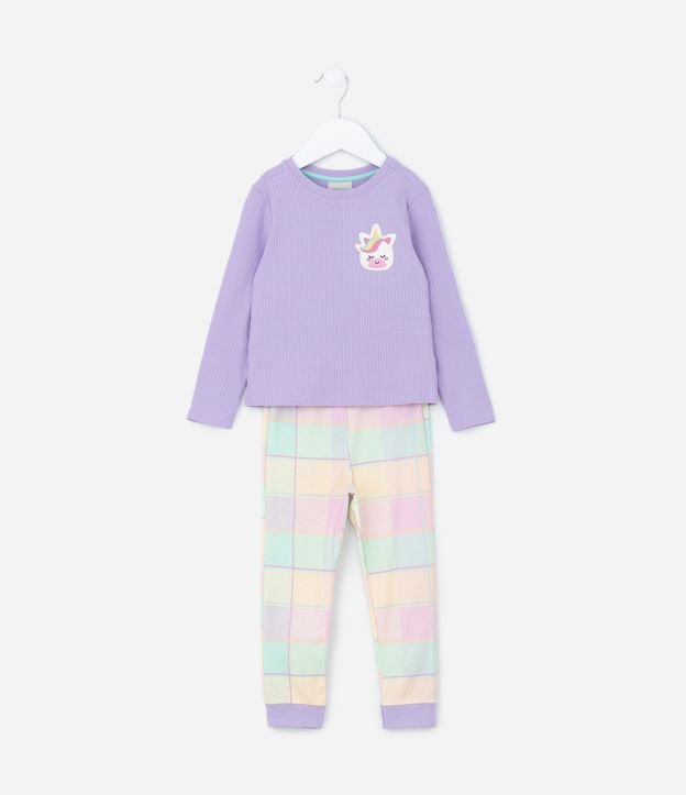 Pijama Longo Infantil com Estampa Unicórnio - Tam 2 a 4 Anos