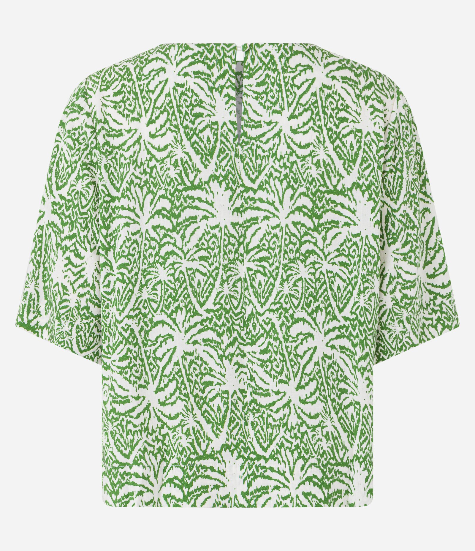 Blusa em Viscose com Estampa Folhagem Verde/ Off White 7