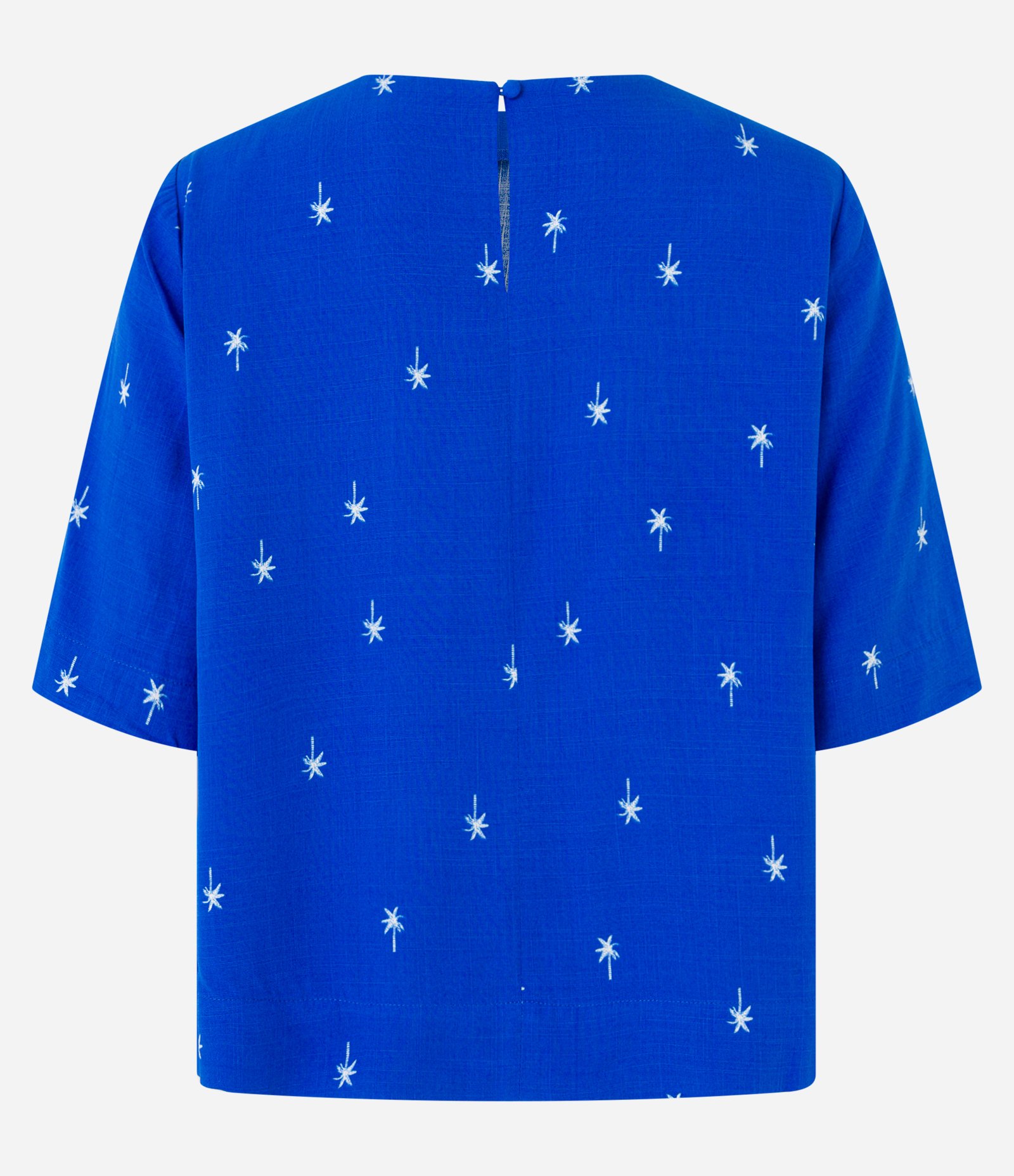 Blusa em Viscose com Padronagem de Coqueiros Azul 7