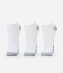 Kit 03 Meias Cano Baixo em Poliamida com Estampa de Listras