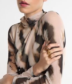 Kit 03 Anéis com Detalhes em Resina