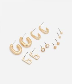 Kit 06 Brincos Pequenos com Detalhes Variados