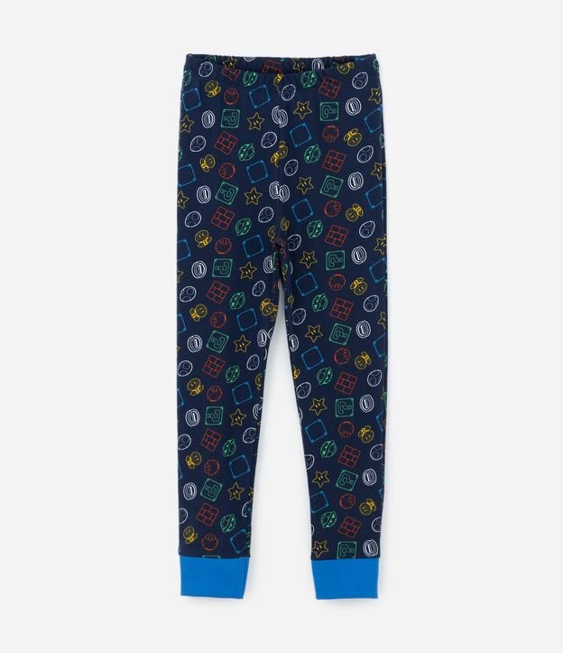 Pijama Infantil com Estampa do Super Mário - Tam 4 a 10 anos Azul 8