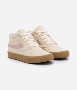 Tênis Abotinado Infantil com Efeito Camurça e Recortes - Tam 28 ao 37