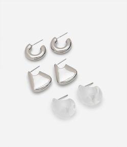Kit 03 Brincos Pequenos Variados
