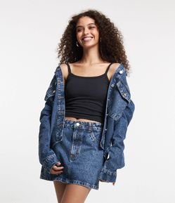 Blusa Básica de Alça em Ribana com Leve Textura