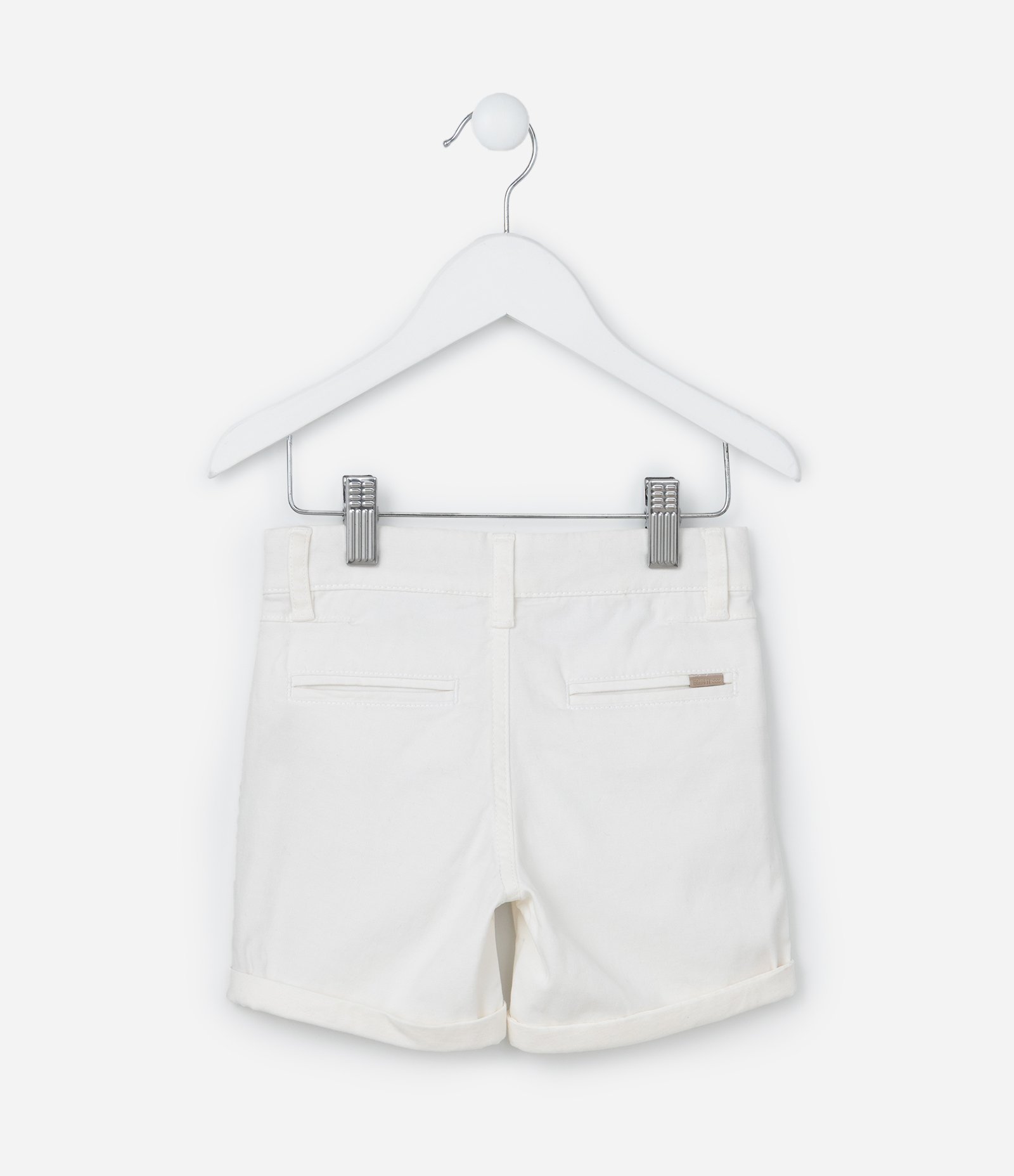 Bermuda Infantil com Bolso Faca e Barra Dobrada - Tam 1 a 5 Anos Branco 2