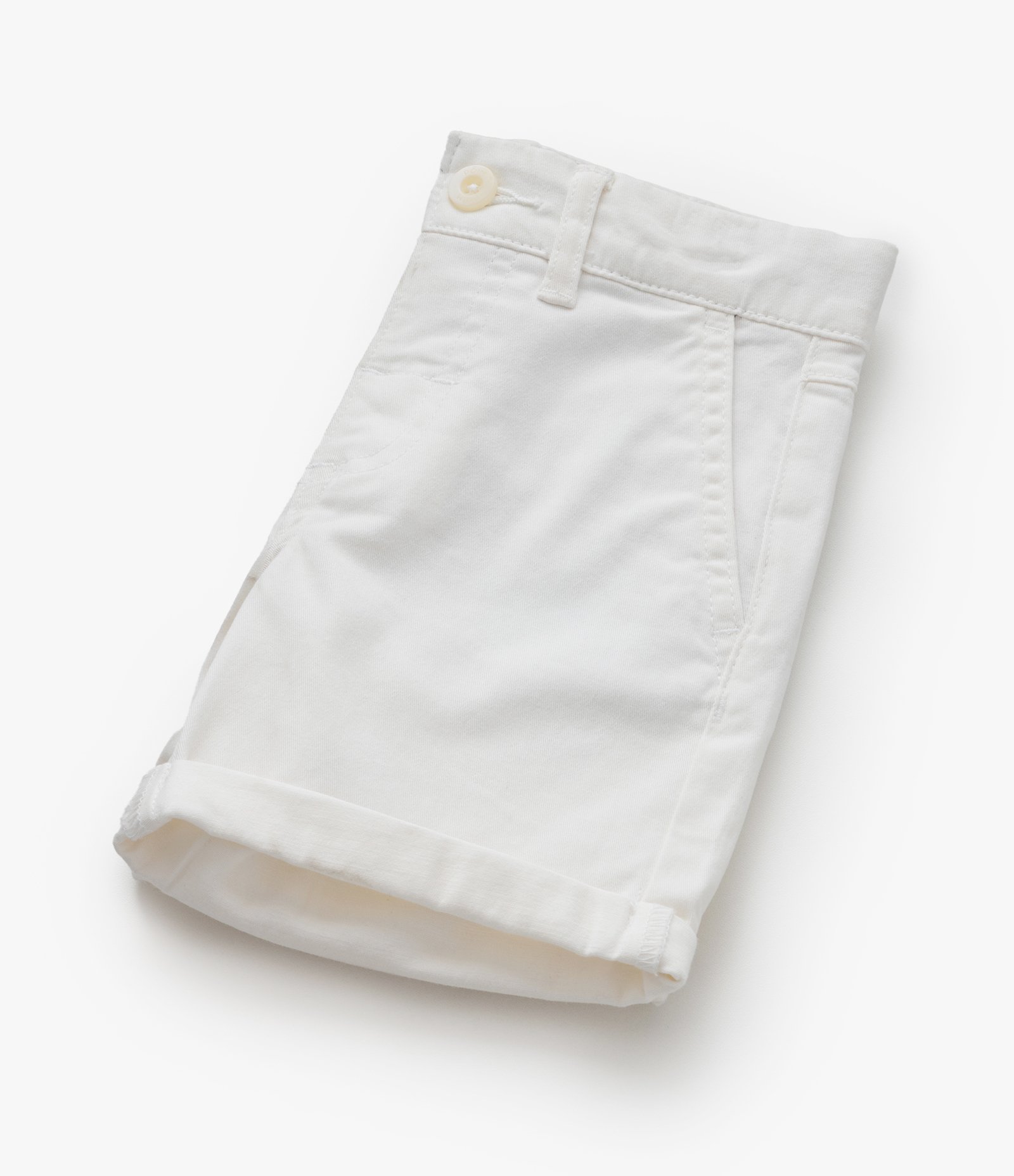 Bermuda Infantil com Bolso Faca e Barra Dobrada - Tam 1 a 5 Anos Branco 4