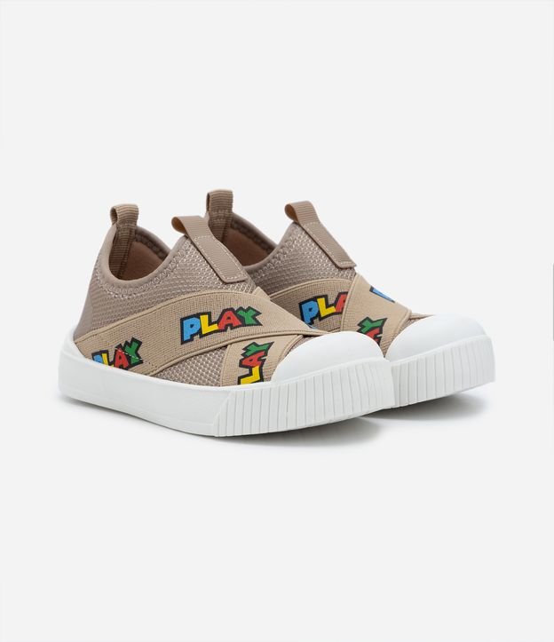 Tênis Calce Fácil Infantil com Elástico Estampado Play - Tam 20 ao 27