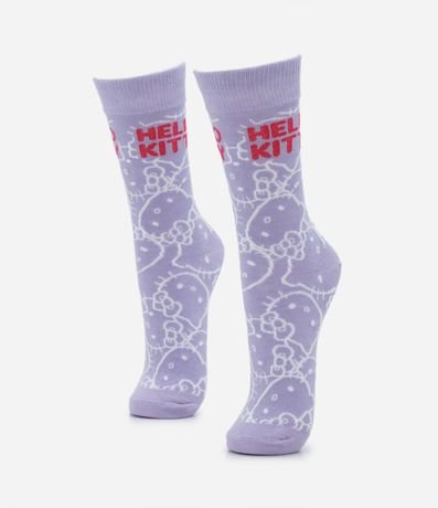Menor preço em Meia Cano Alto em Algodão com Estampa Hello Kitty