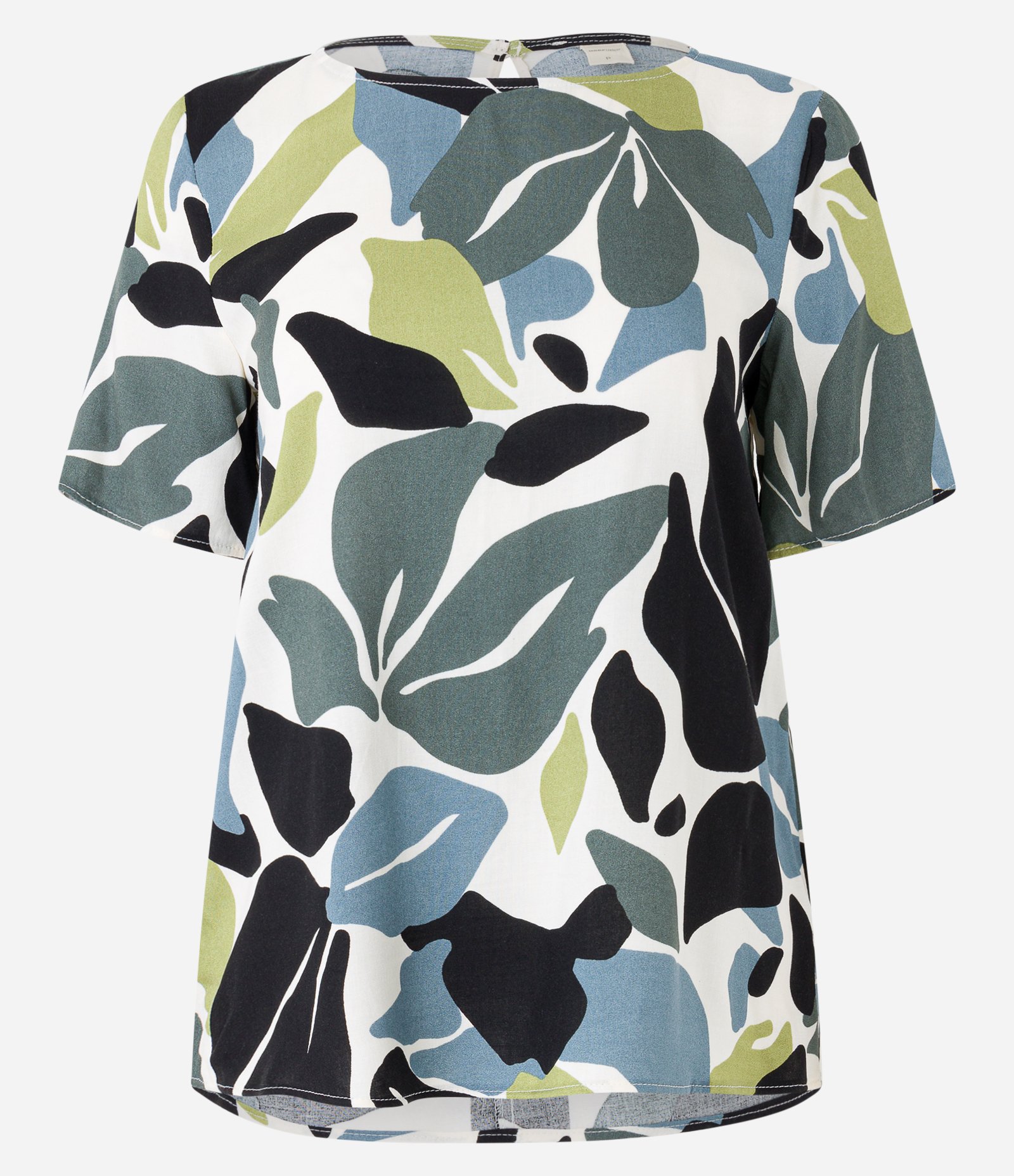 Blusa T-shirt em em Viscose com Estampa de Folhagens Multicores 5