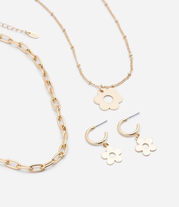 Conjunto de Colar em Camadas e Brinco