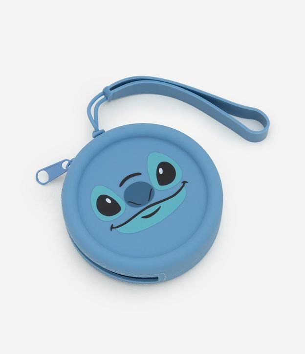 Nécessaire Porta Moedas em Silicone Estampa Carinha do Stitch