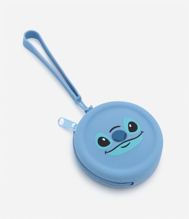 Nécessaire Porta Moedas em Silicone Estampa Carinha do Stitch