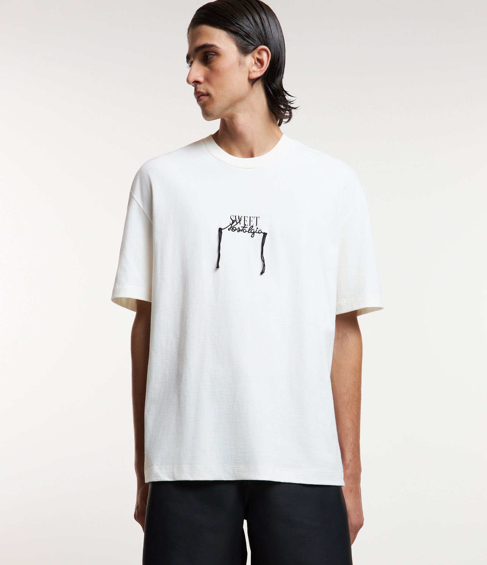 Camiseta Manga Curta com Bordado em Lettering Branco 6