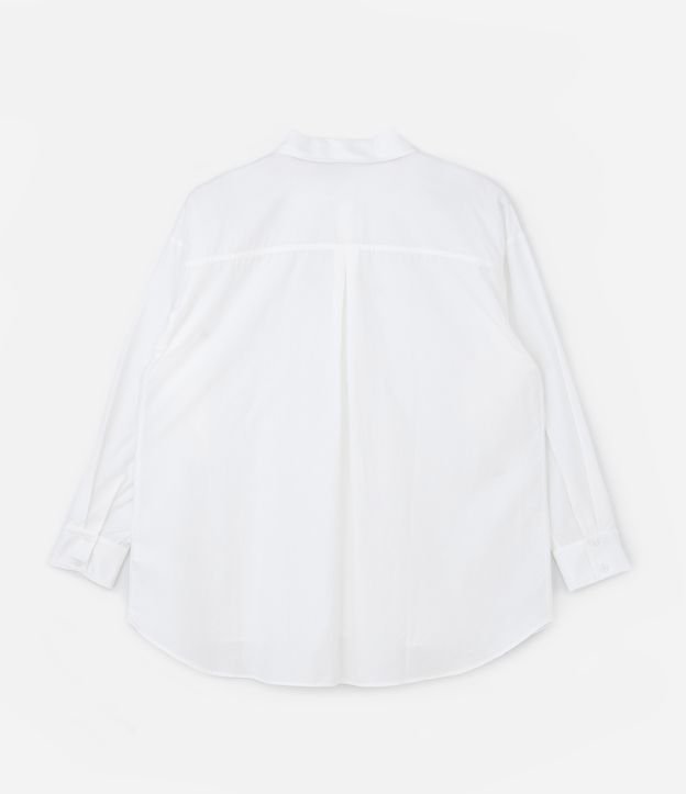 Camisa em Tricoline com Aplicação de Brilhos Curve & Plus Size Branco Neve 6