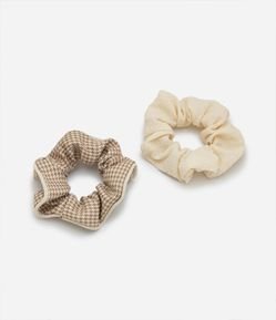 Kit 02 Scrunchies em Ana Ruga Estampa Xadrez