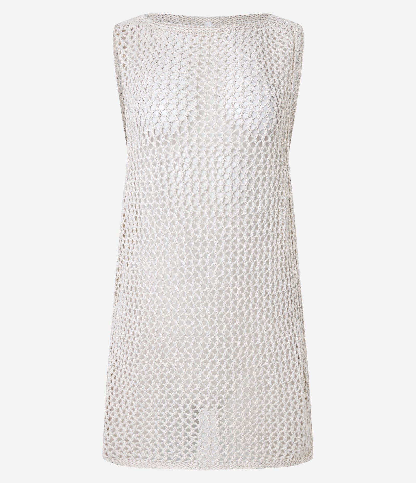 Saída de Praia Vestido em Tricot Bege 5