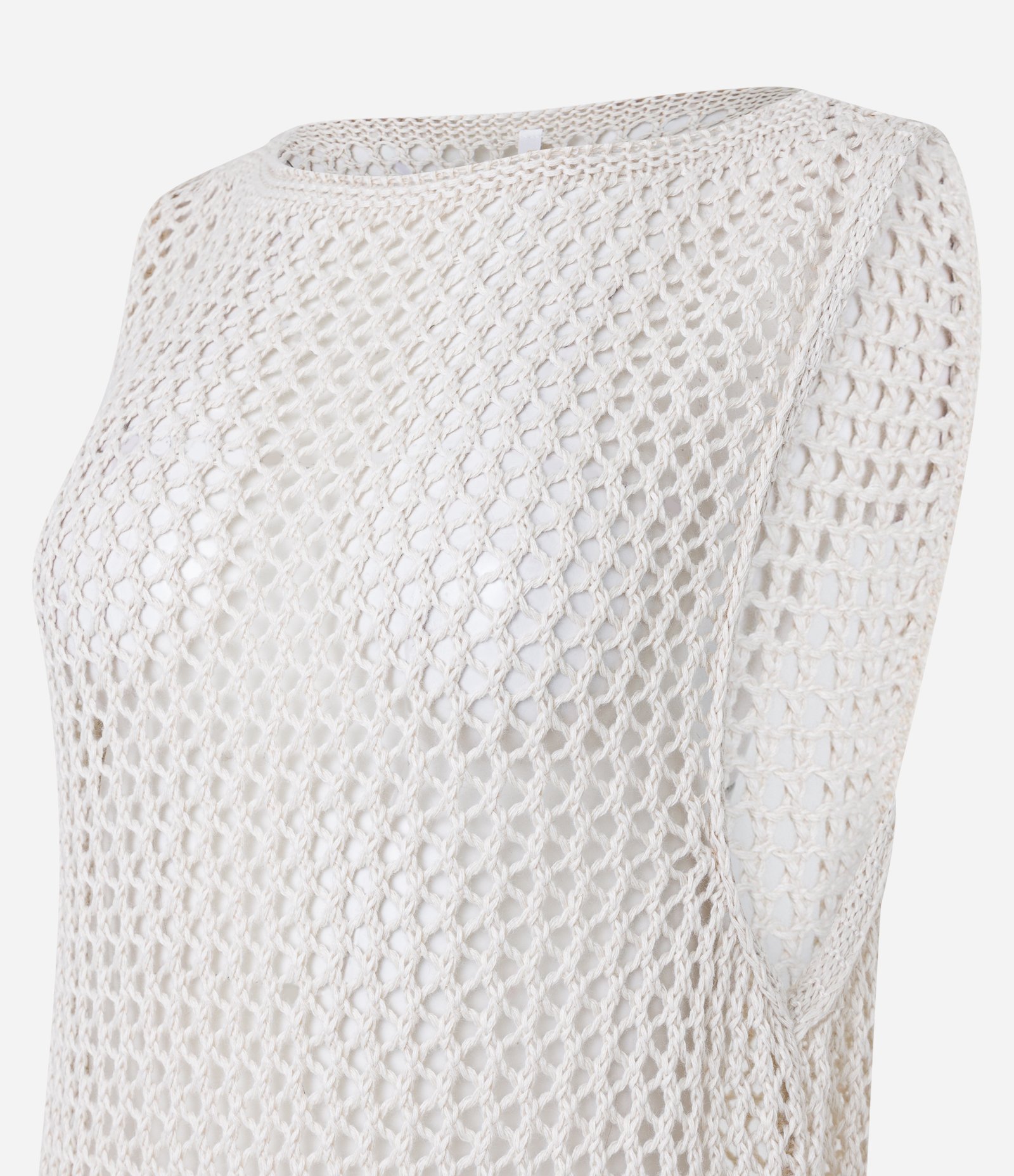 Saída de Praia Vestido em Tricot Bege 6