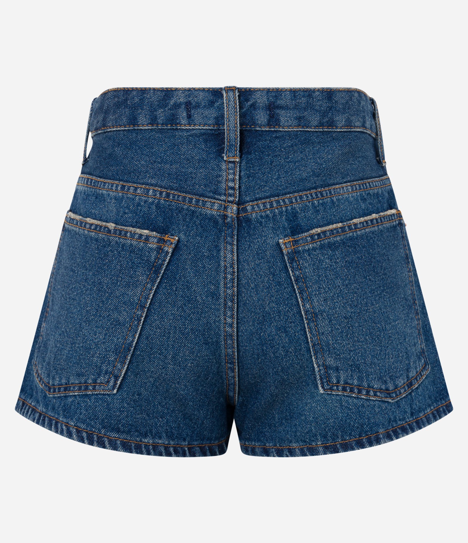 Short Cintura Alta em Jeans com Pingente de Nuvem Azul Escuro 6