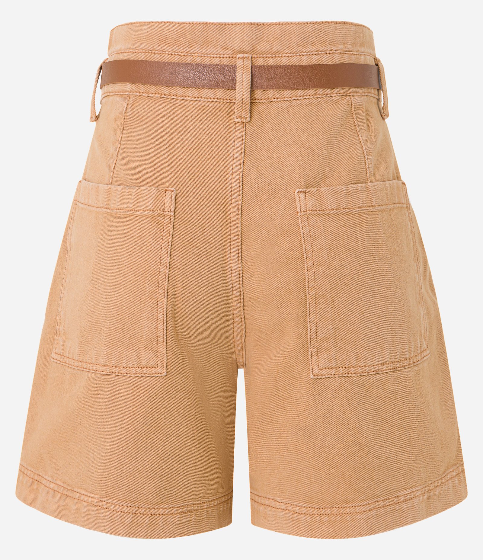 Bermuda Mom em Sarja com Cinto e Cós Diferenciado Bege 7