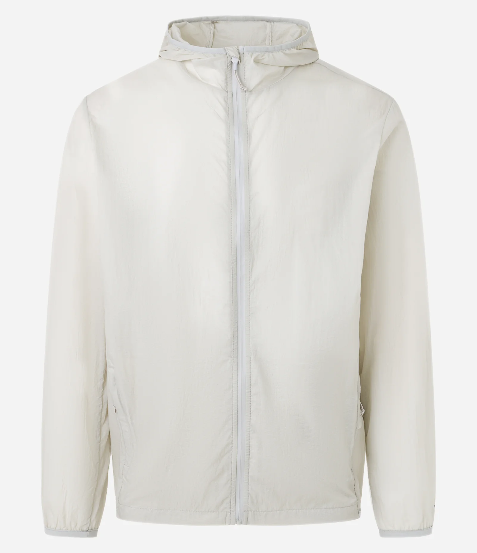 Jaqueta Corta Vento com Capuz e Bolsos Bege