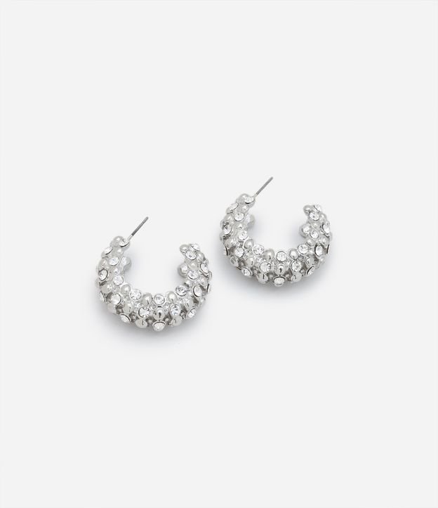 Brinco Argola Médio Coberta por Strass